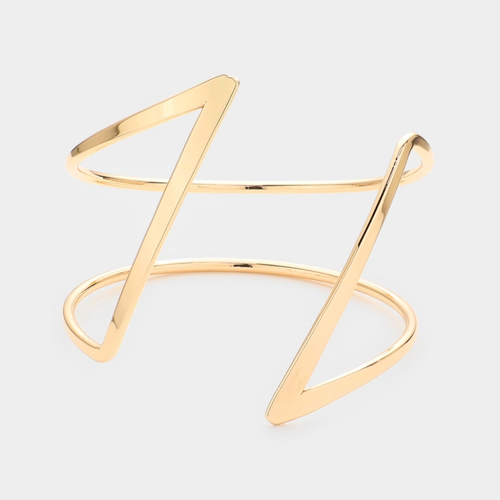 Gold Metal Cuff Bracelet Simple Style Casual Jewelry
